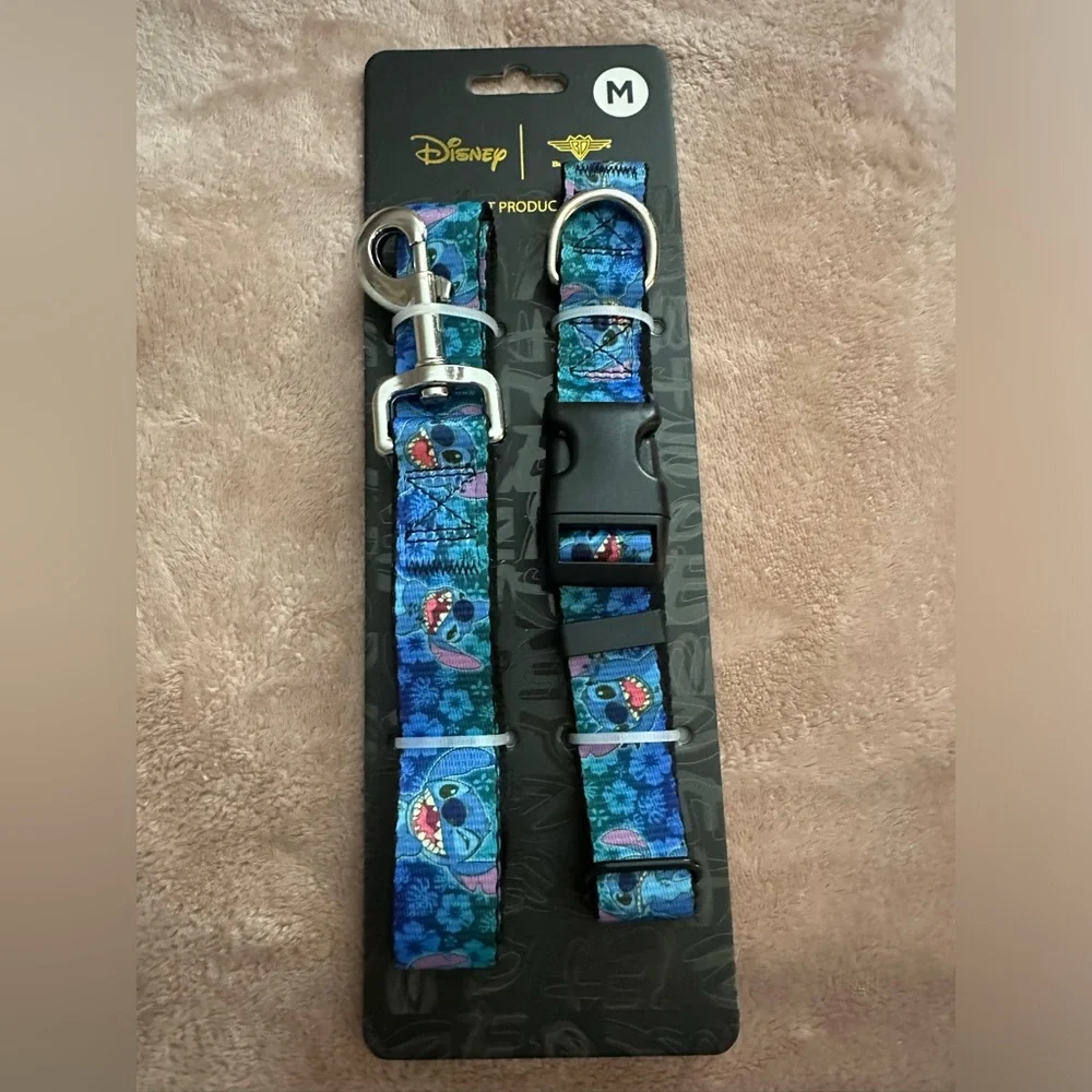 Leo and stitch dog collar and matching leash set